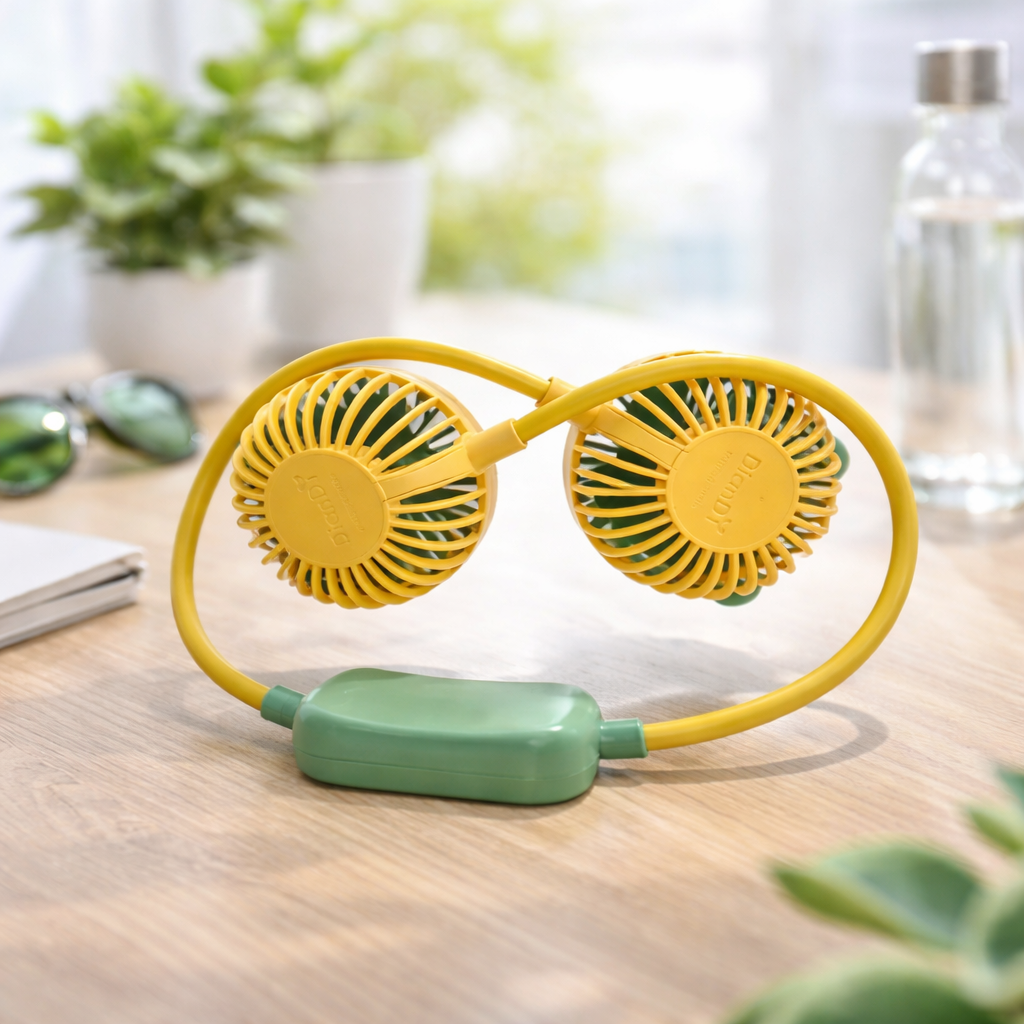 COOLORA Fan – Hands-Free Neck Cooling Fan with Dual Speed Modes, Rechargeable Portable Summer Fan
