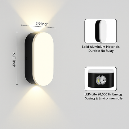 Warm White Up-Down LED Wall Light – Decorative Design
