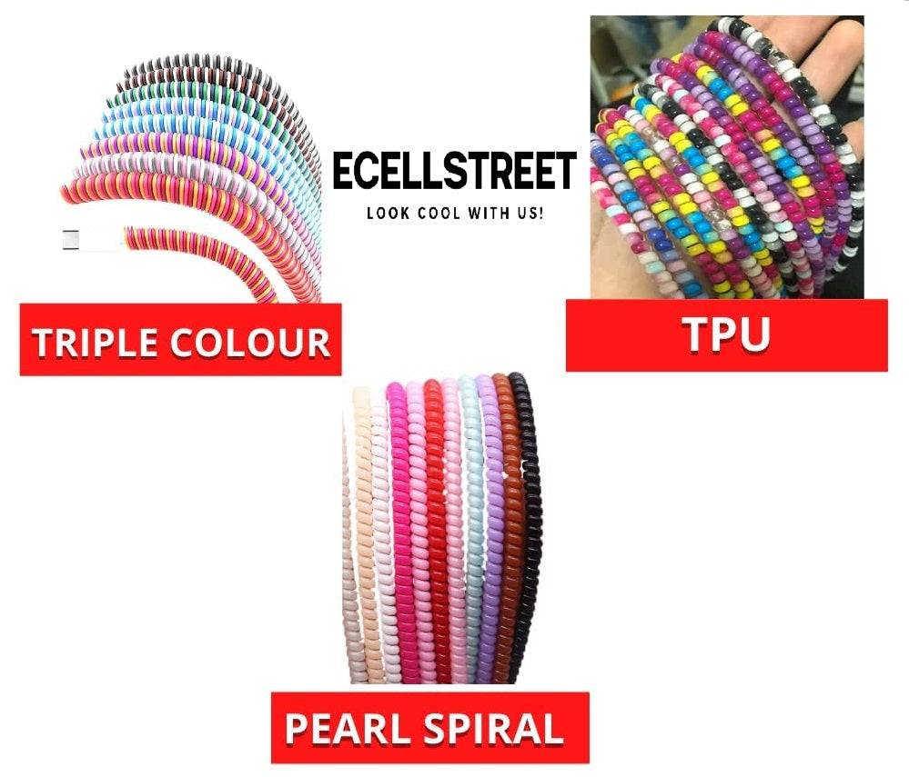 Spiral Electroplated Metallic Finish Plastic Cable Cord