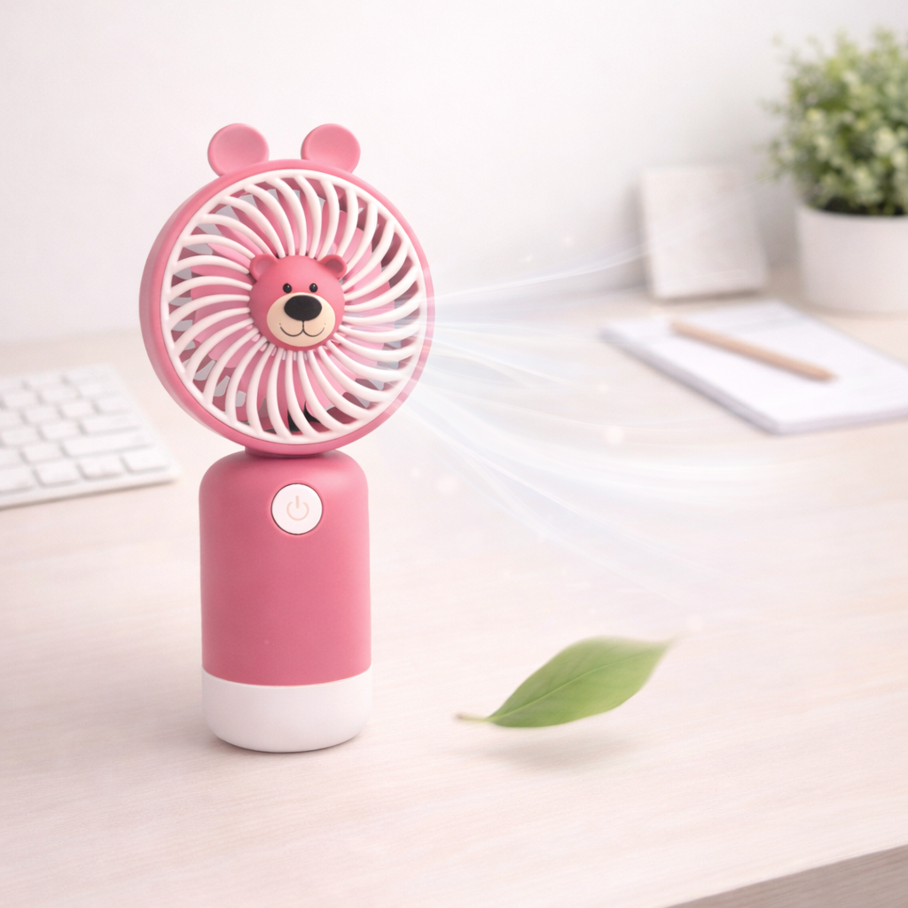 Mini Portable USB Rechargeable Handheld Fan – Foldable, Quiet & Travel Friendly(ASSORTED)(Pack of 1)