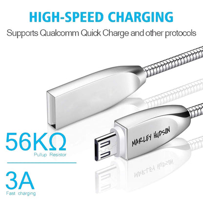Marley Hudson Charging  Cable for Any Micro USB Supported Devices - Silver
