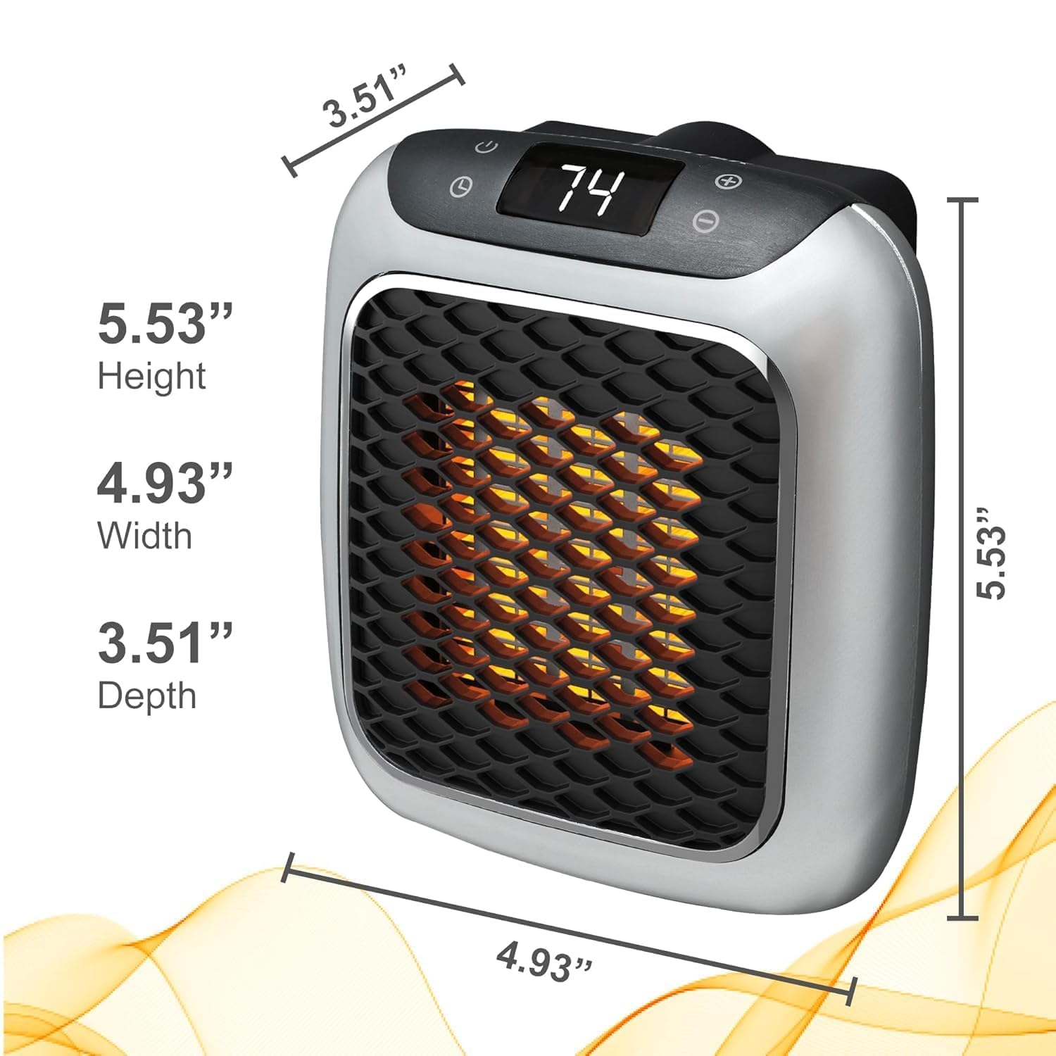 800 Convenient Wall Outlet Heater with Adjustable Thermostat Programmable 12 Hour Timer Auto Shut-Off - Mini Ceramic Heater Quiet and Space Saving