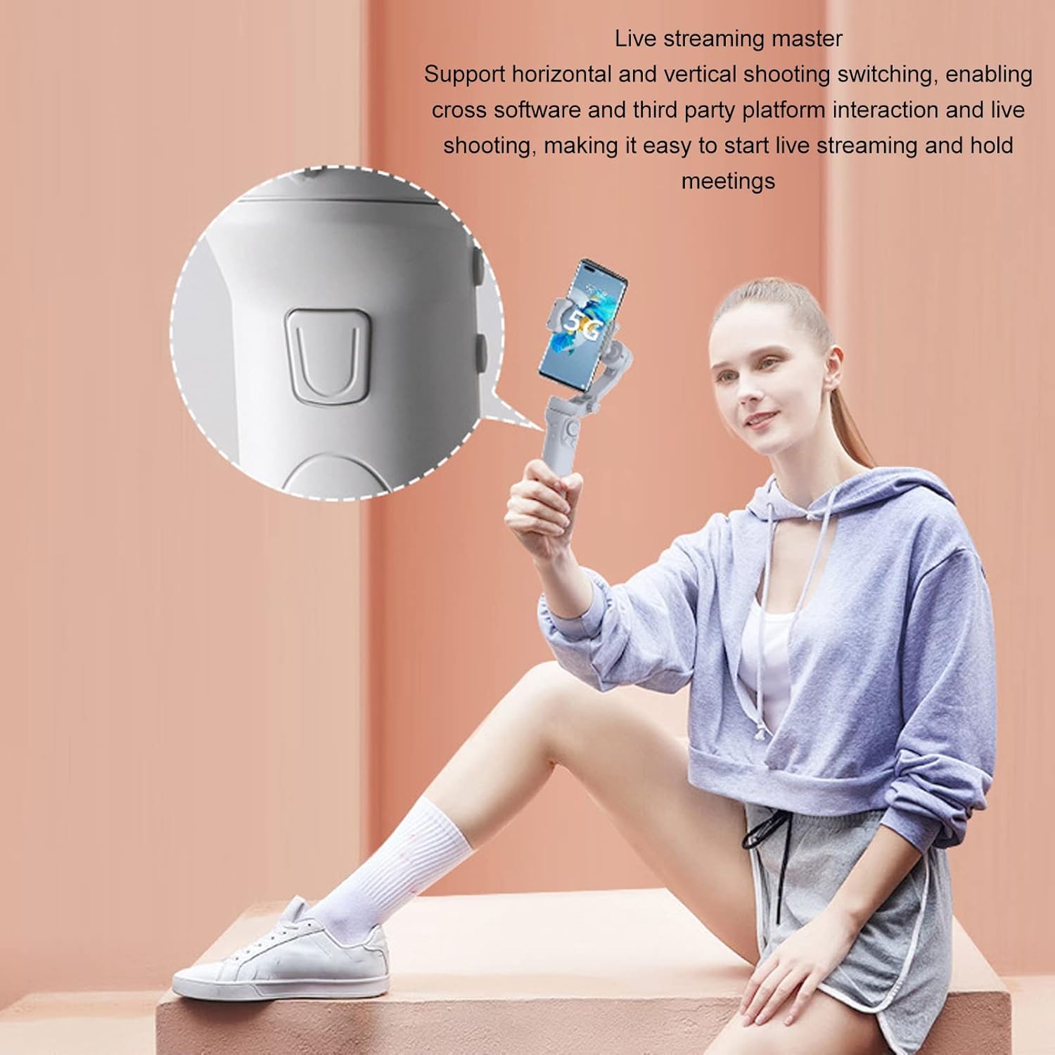 Smartphone Gimbal Stabilizer, F5 3-Axis Phone Stabilizer Foldable Handheld Gimbal with Tripod, Vlogging Stabilizer for Video Recording with Face Tracking, Youtuber Tools