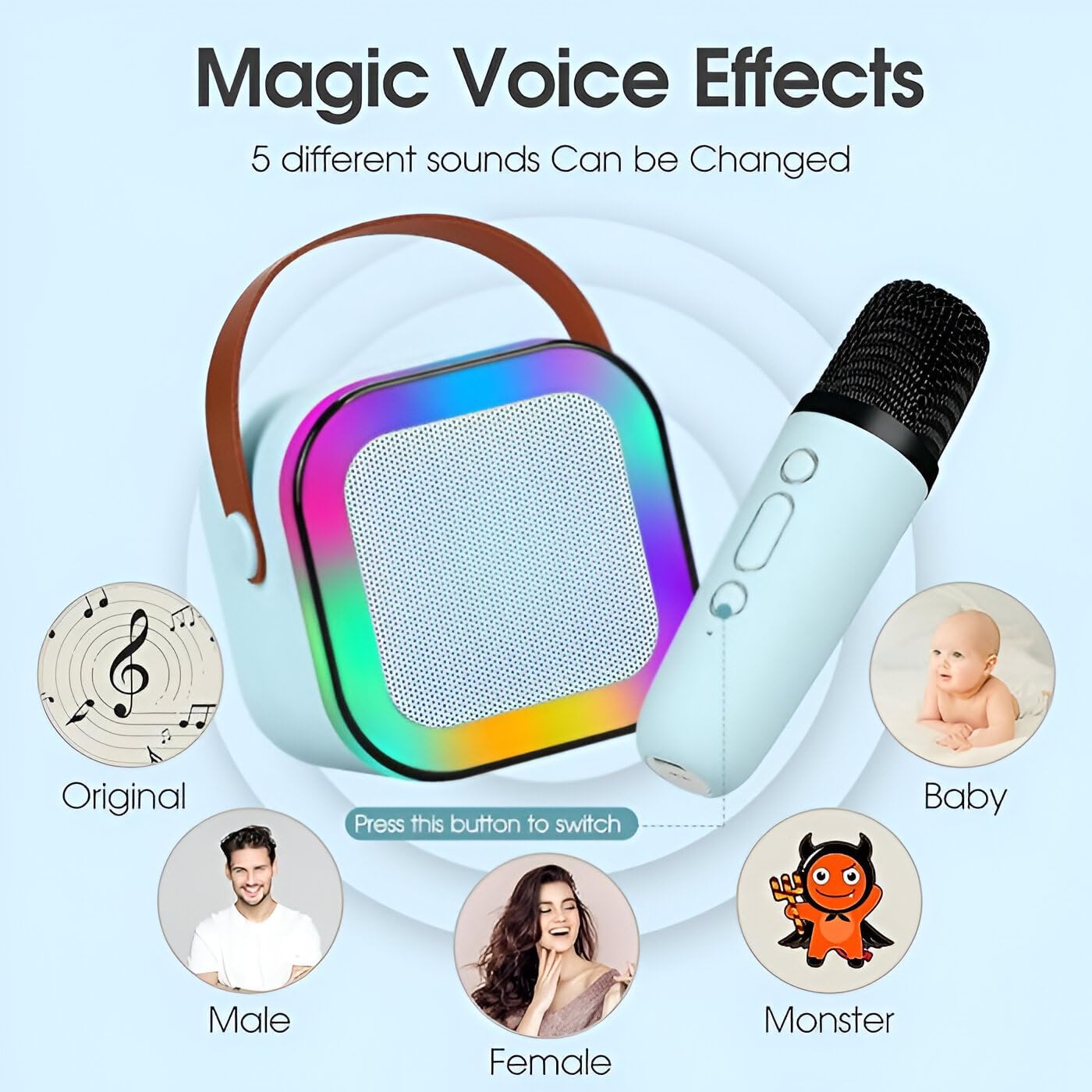 Audiaura 10w Mini Karaoke Machine with Wireless Mic