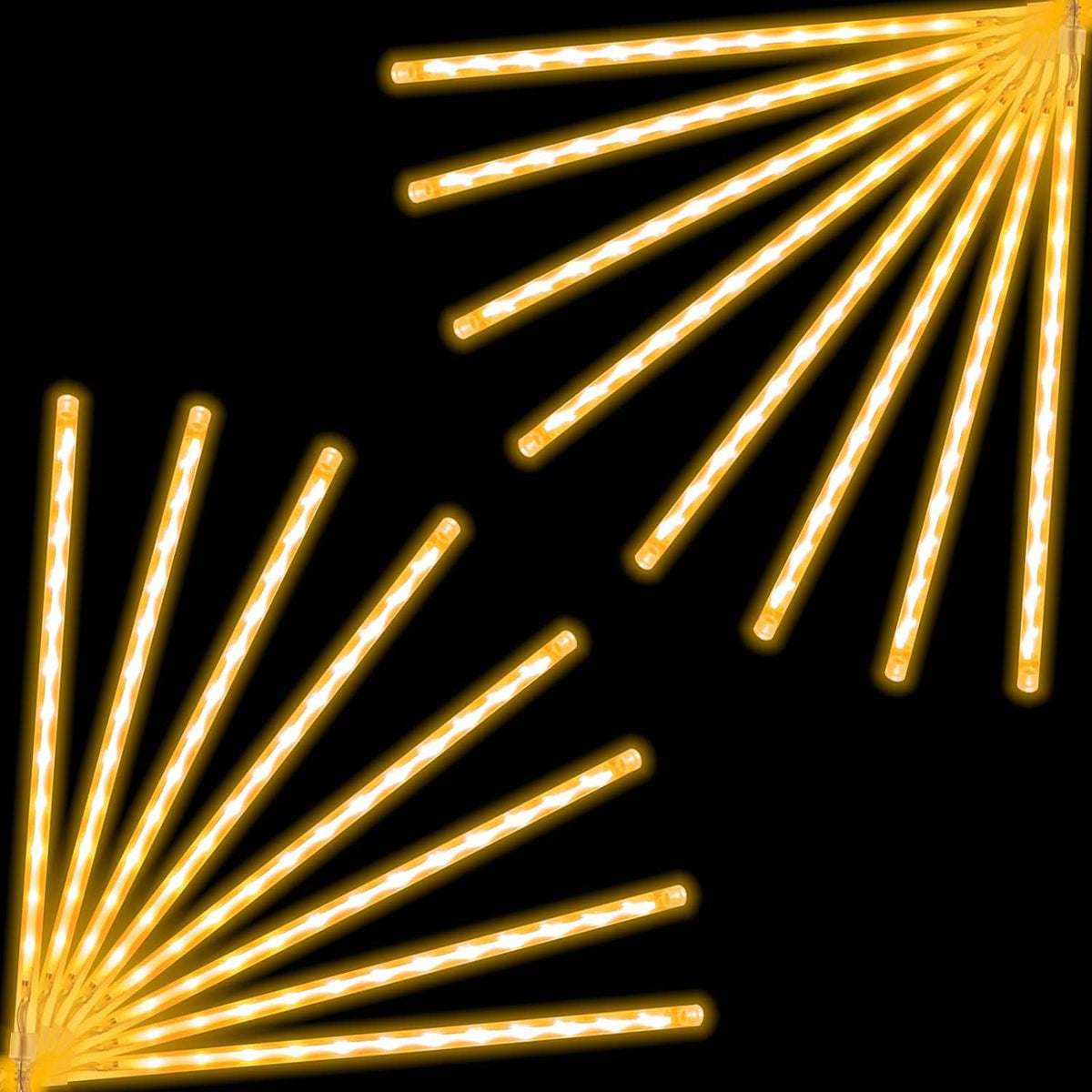 8 Warm Meteor Shower LED Lights