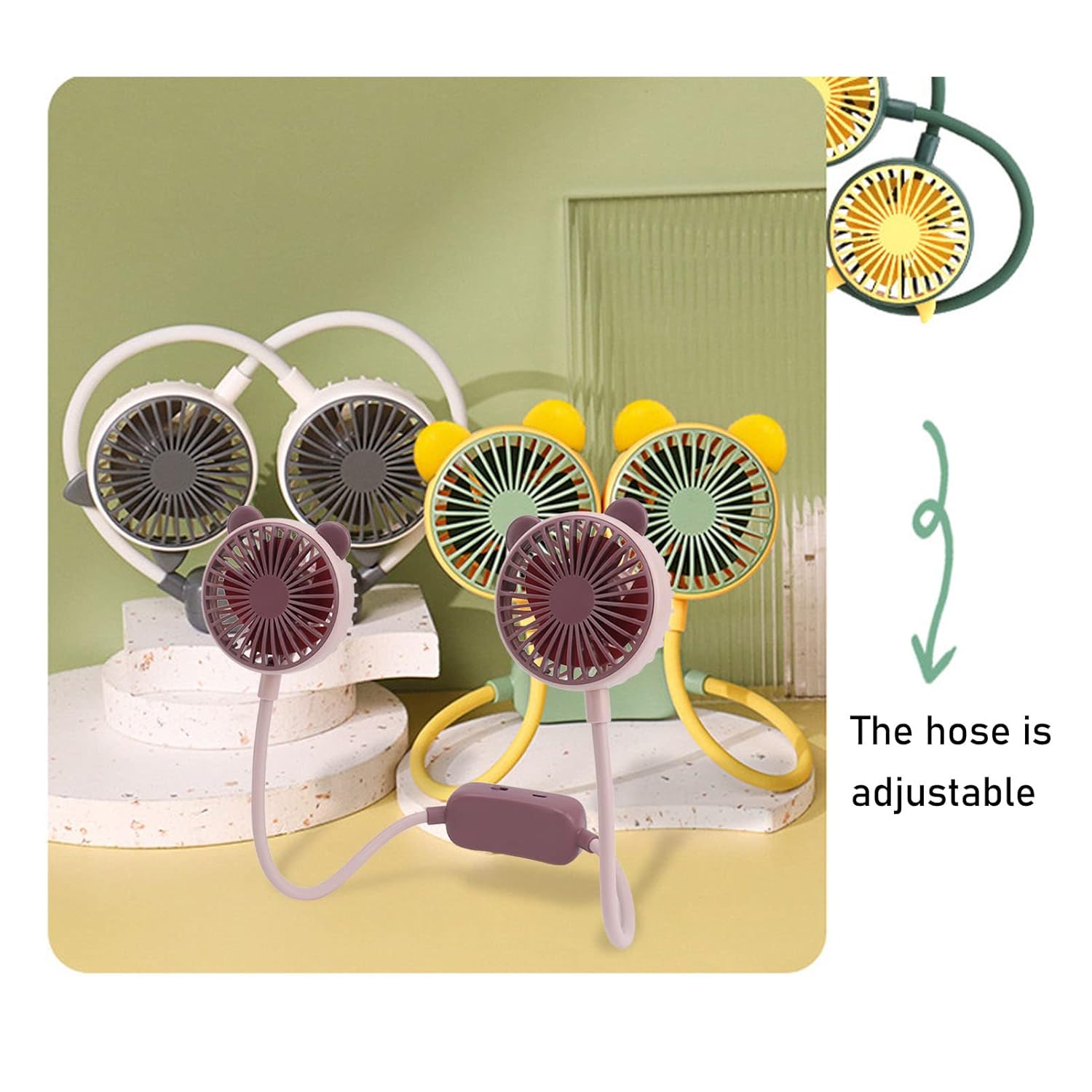 COOLORA Fan – Hands-Free Neck Cooling Fan with Dual Speed Modes, Rechargeable Portable Summer Fan