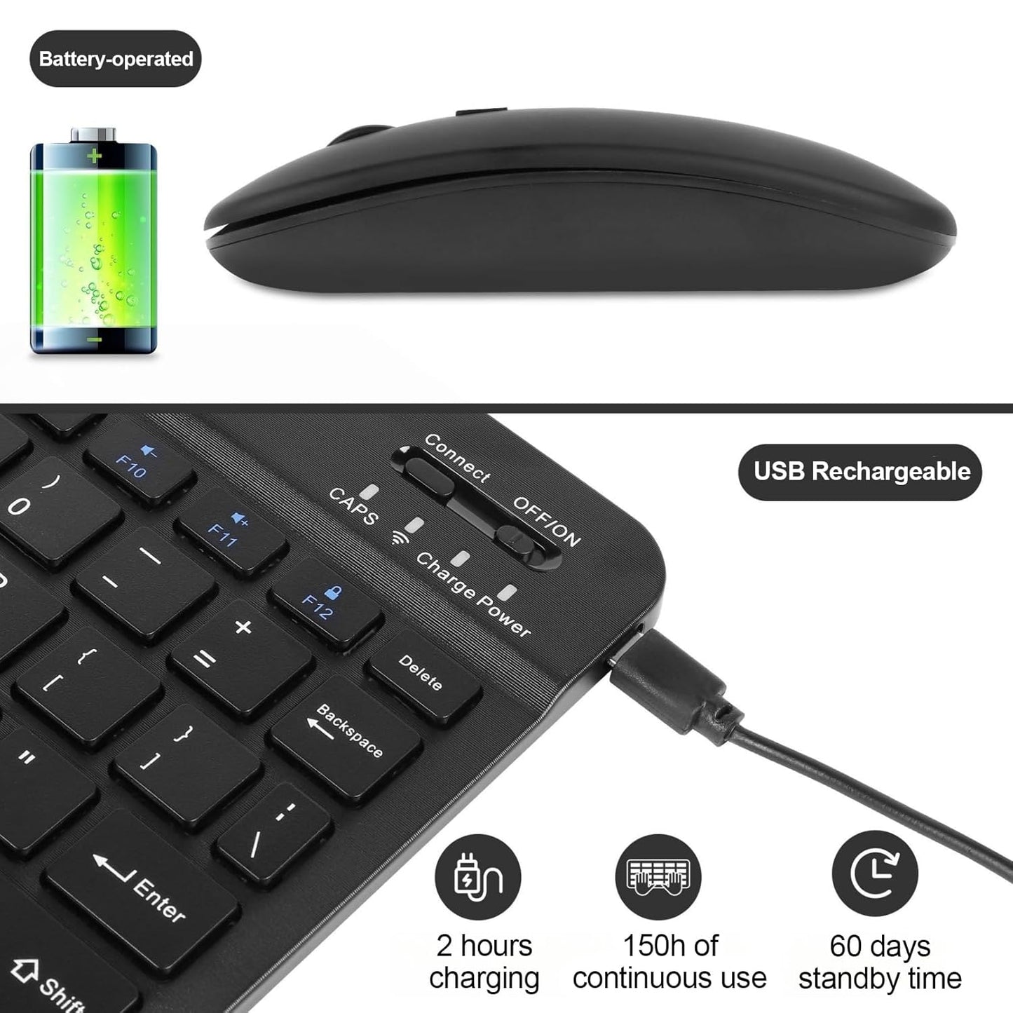 Mini Bluetooth Keyboard and Mouse Combo