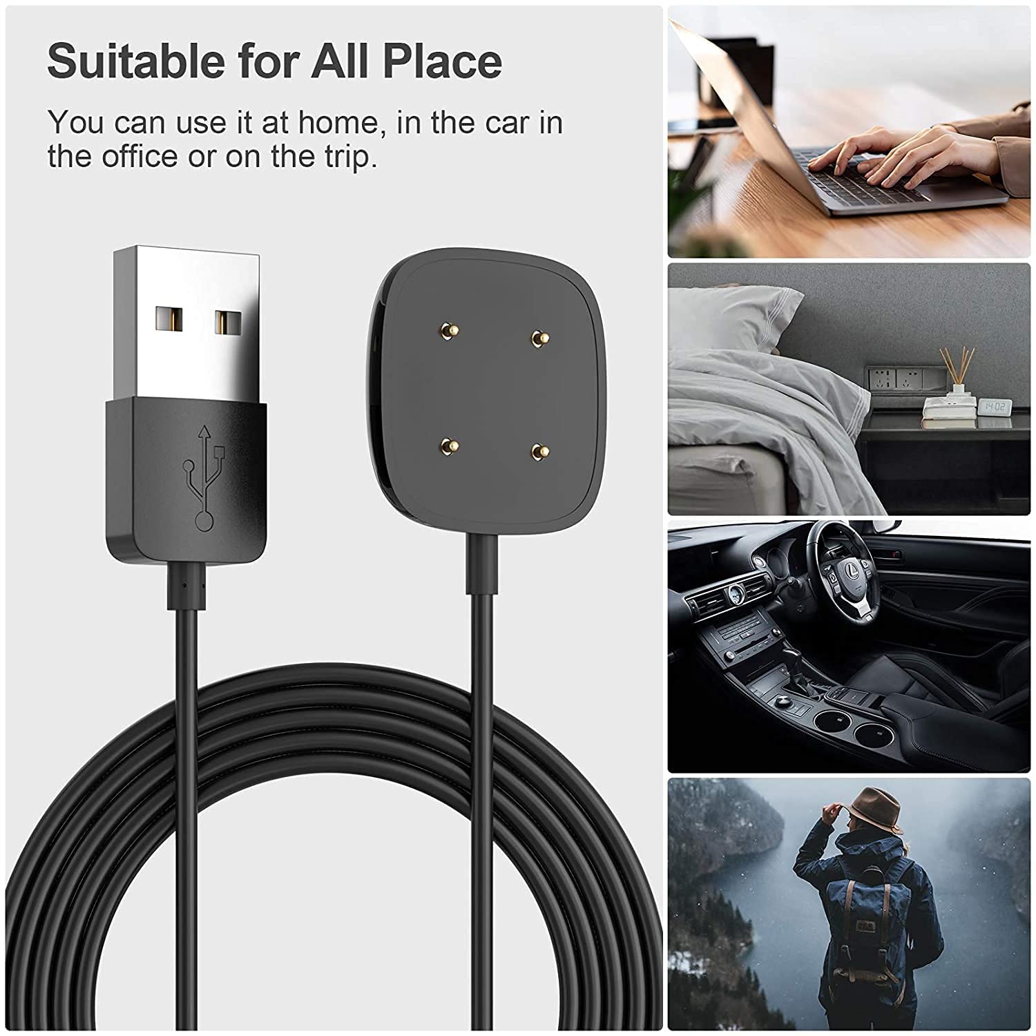 Charger for Fitbit Sense/Versa 3