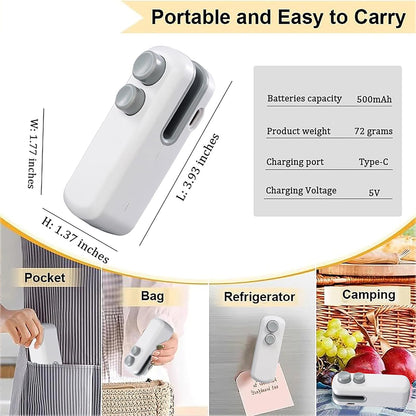 Rechargeable Mini Sealing Machine Heat Vacuum Sealer