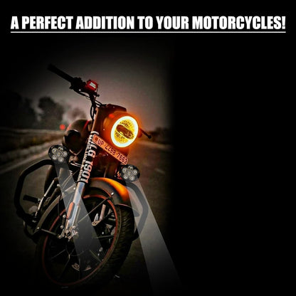 AllExtreme EXL3FWS Universal LED Fog Light Driving Work Lamp for Bike Cars and Motorcycle (6 Led, 2Pcs With Switch)