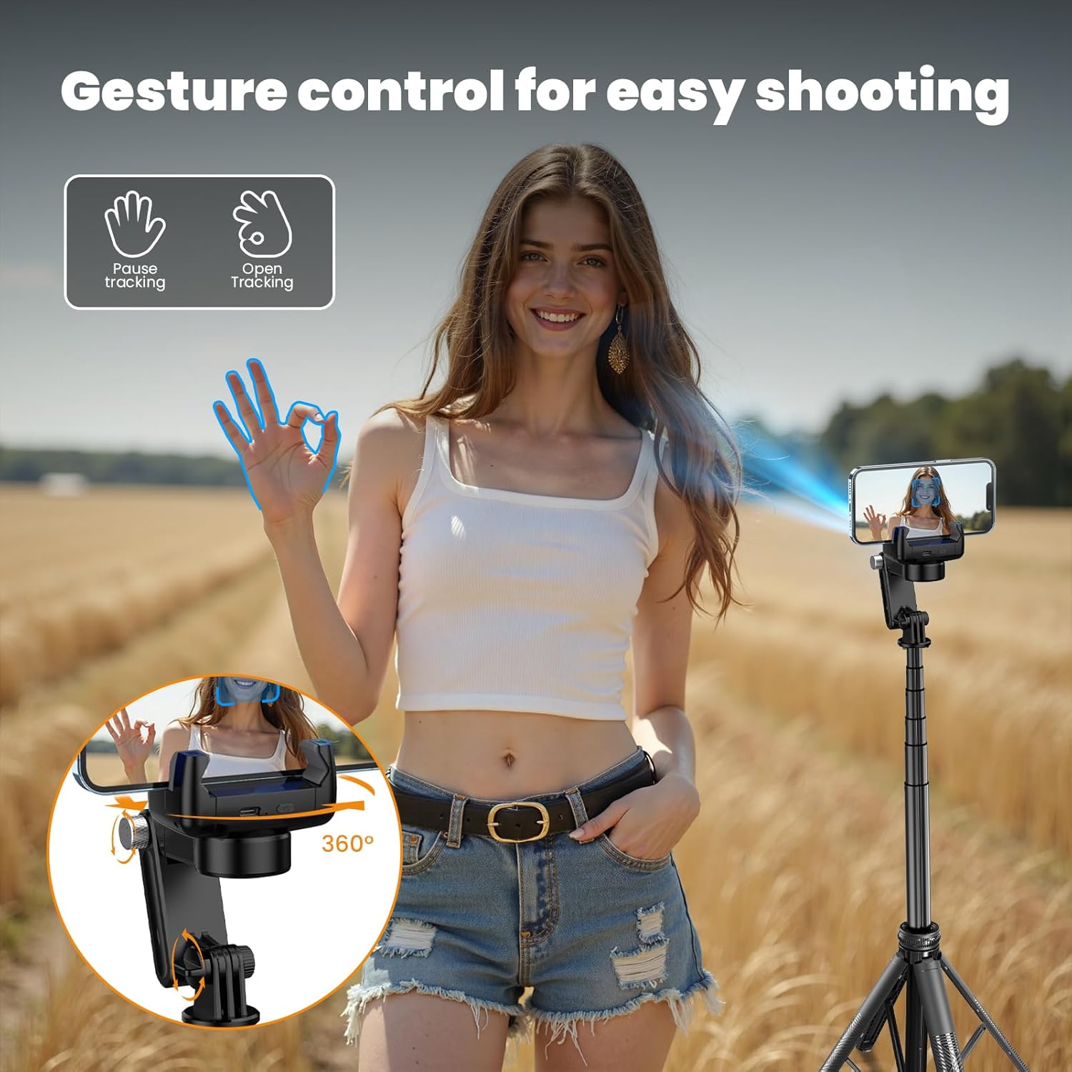 Auto Face-Tracking Gimbal Stabilizer Tripod