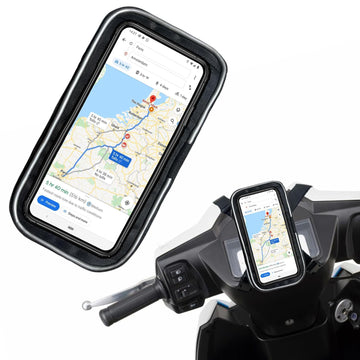 RideMate™ Bike & Scooty Mobile Holder – Waterproof Pouch with Anti-Shake Grip for GPS & Maps