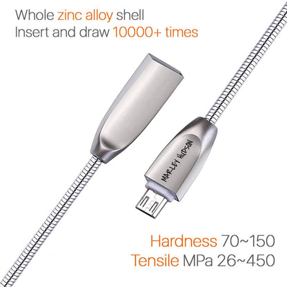 Marley Hudson Charging  Cable for Any Micro USB Supported Devices - Silver