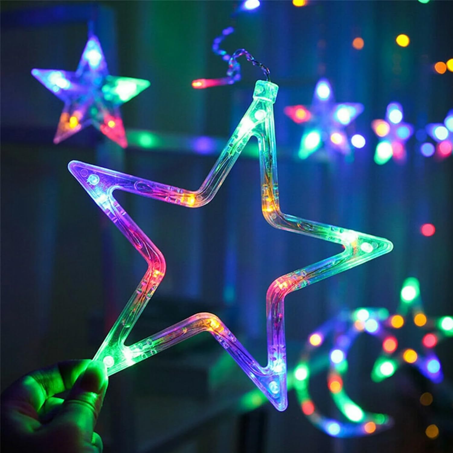 Festive Fantasy 25m Multicolored Star Curtain