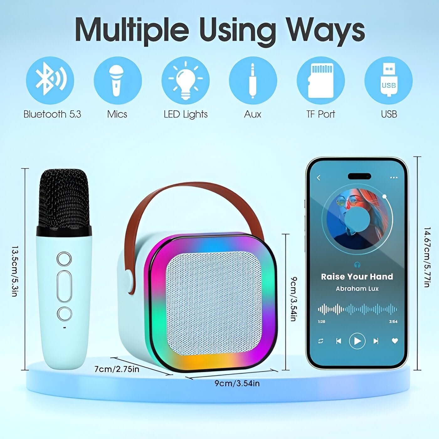 Audiaura 10w Mini Karaoke Machine with Wireless Mic