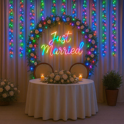 200 LED Leaf Vine Curtain Multi Color