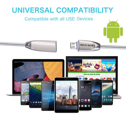 Marley Hudson Charging  Cable for Any Micro USB Supported Devices - Silver