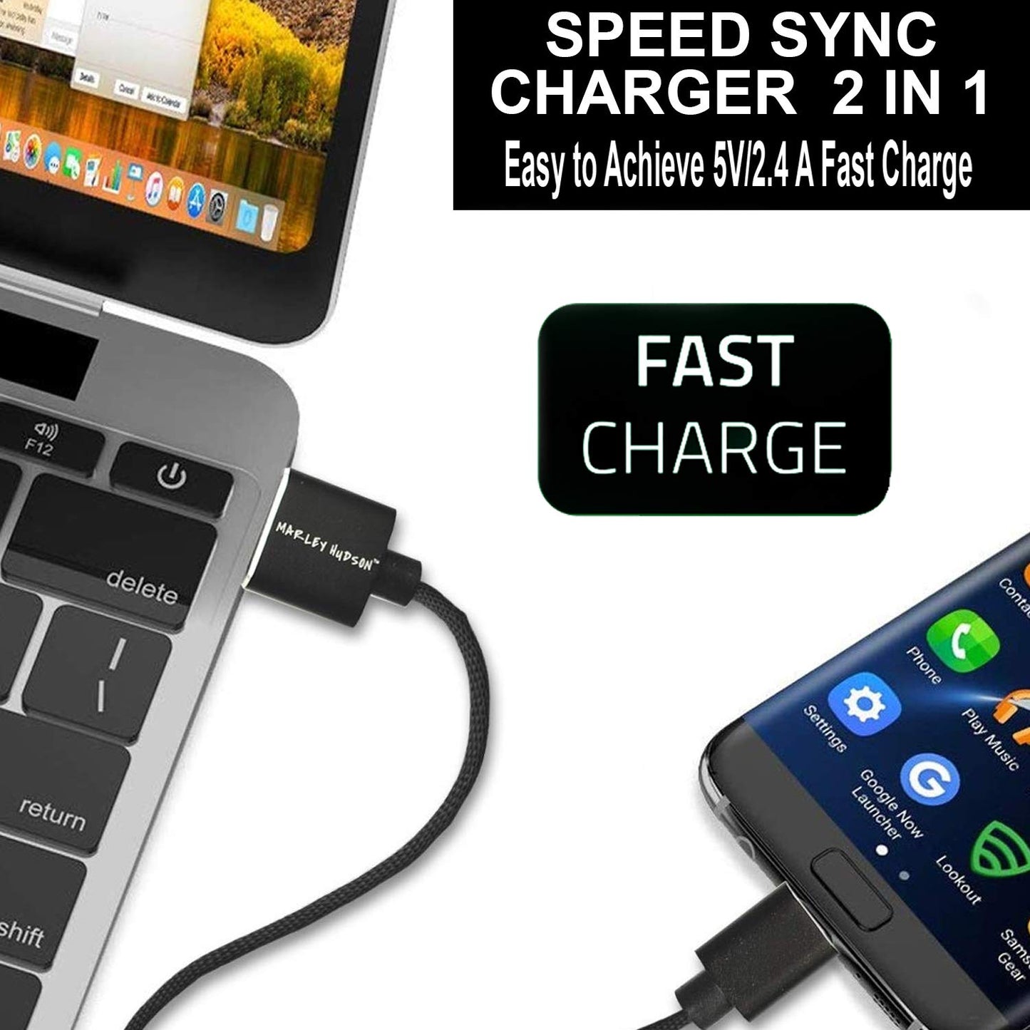 Marley Hudson USB Type-C to USB-A 2.0 Male Data Cable - 0.91m/3ft