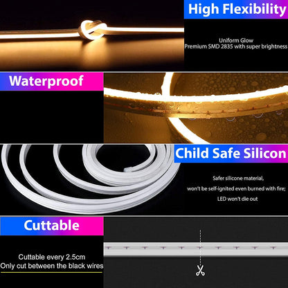 5m Neon LED Strip Light with SMPS & 3A Adapter