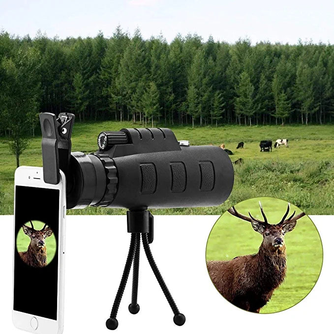 Panda Camera 40x60 HD Monocular Lens Telescope with Mini Tripod and Mobile Camera Clip for All Smartphones