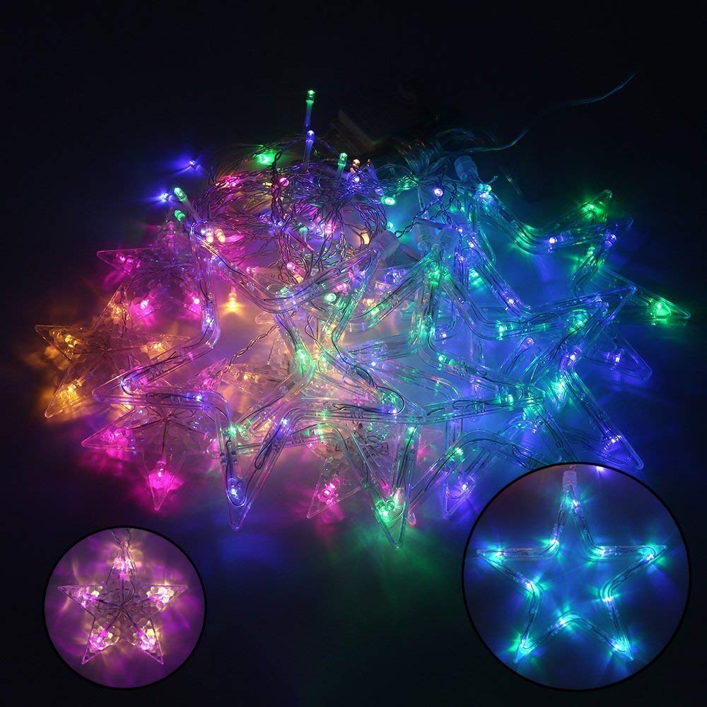 Festive Fantasy 25m Multicolored Star Curtain