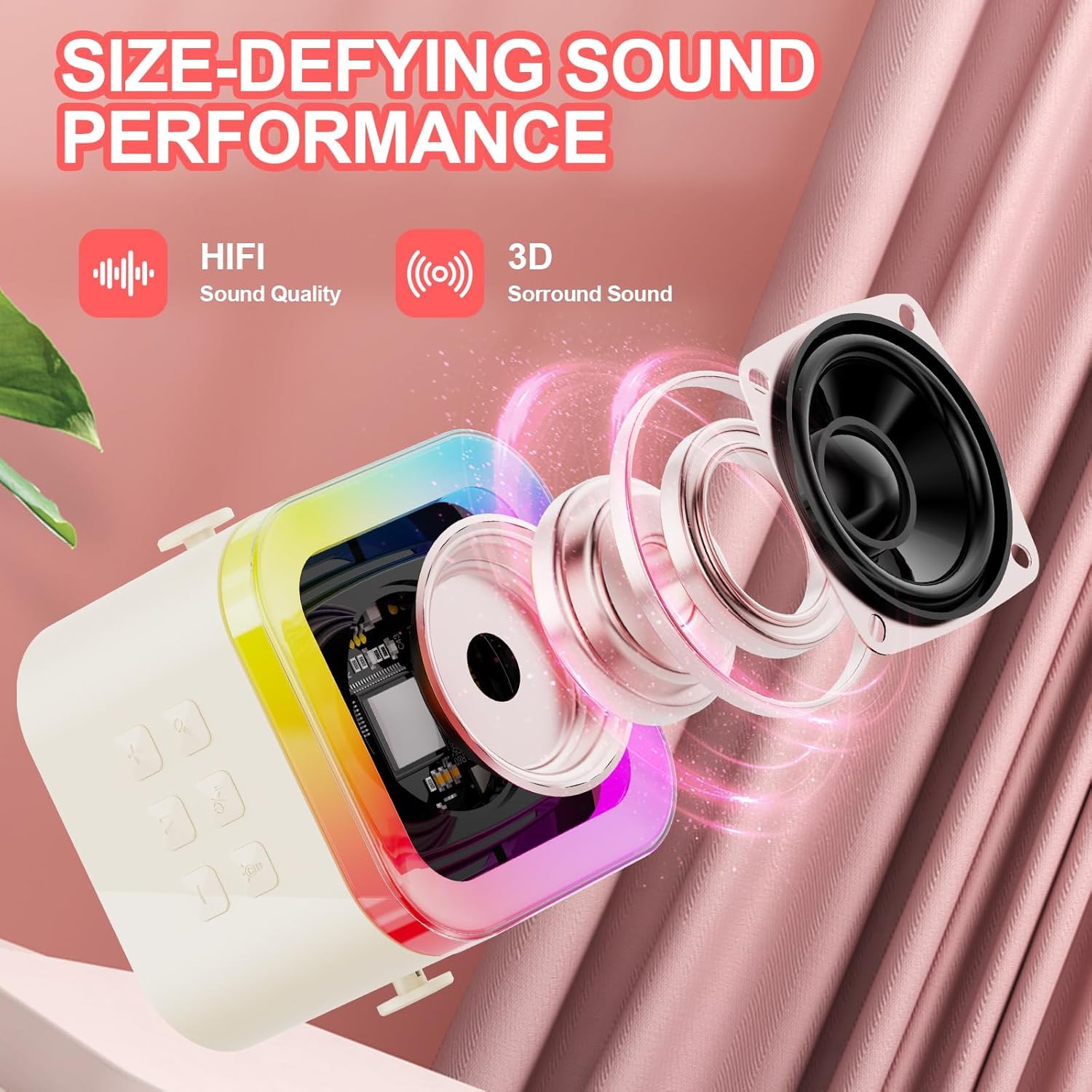 Audiaura 10w Mini Karaoke Machine with Wireless Mic