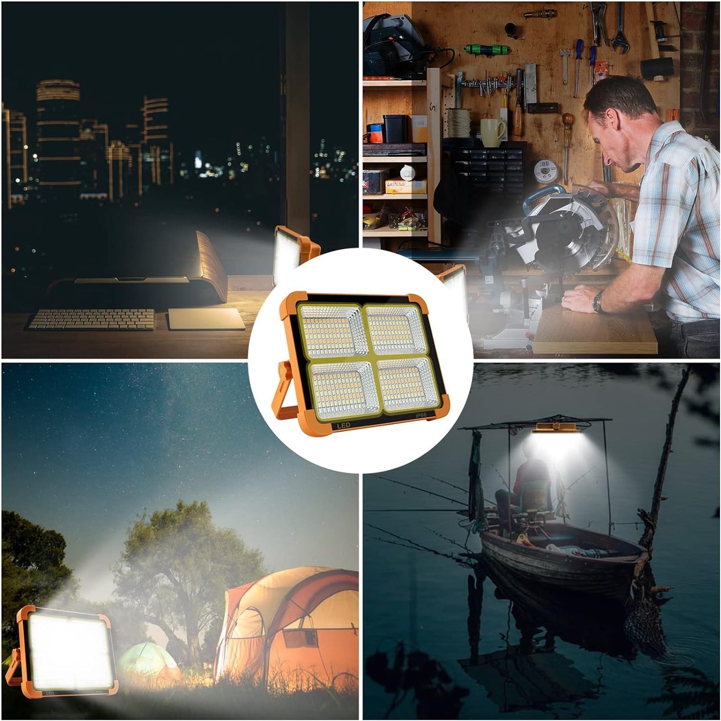 100W Solar Light Outdoor Waterproof LED Rechargeable