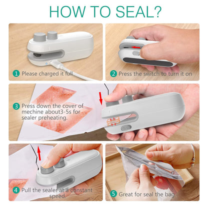 Rechargeable Mini Sealing Machine Heat Vacuum Sealer