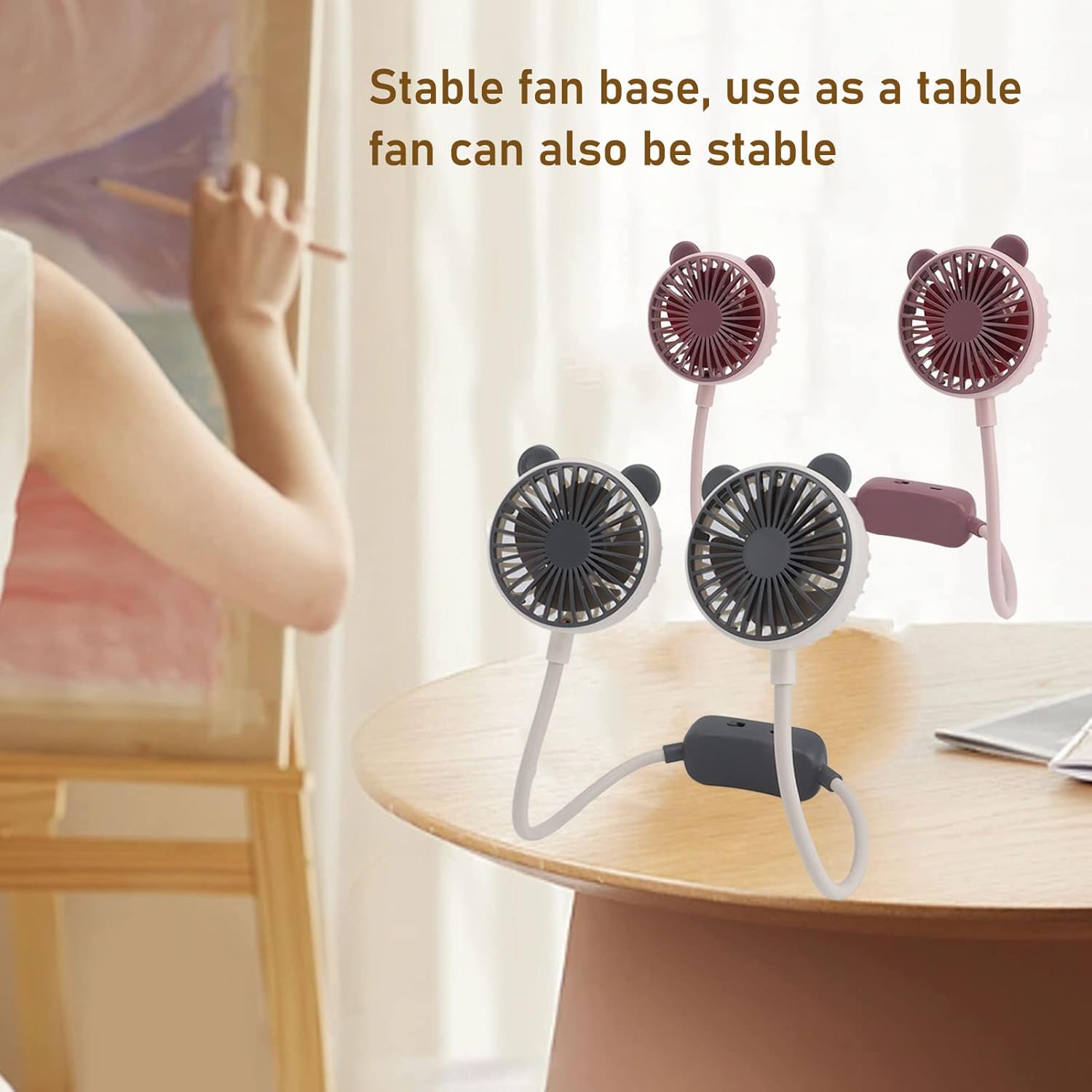 COOLORA Fan – Hands-Free Neck Cooling Fan with Dual Speed Modes, Rechargeable Portable Summer Fan