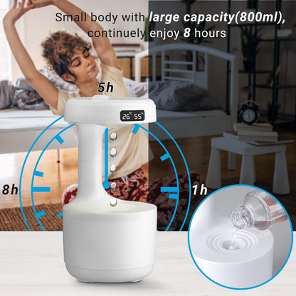 Anti-Gravity Water Droplet Humidifier with 2 Mode