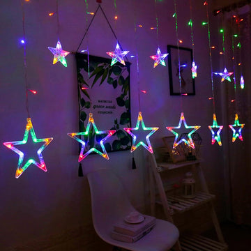 Festive Fantasy 25m Multicolored Star Curtain