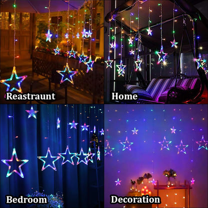 Festive Fantasy 25m Multicolored Star Curtain