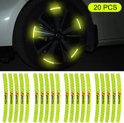 Luminous Wheel Rim Stickers 20pcs for Cars