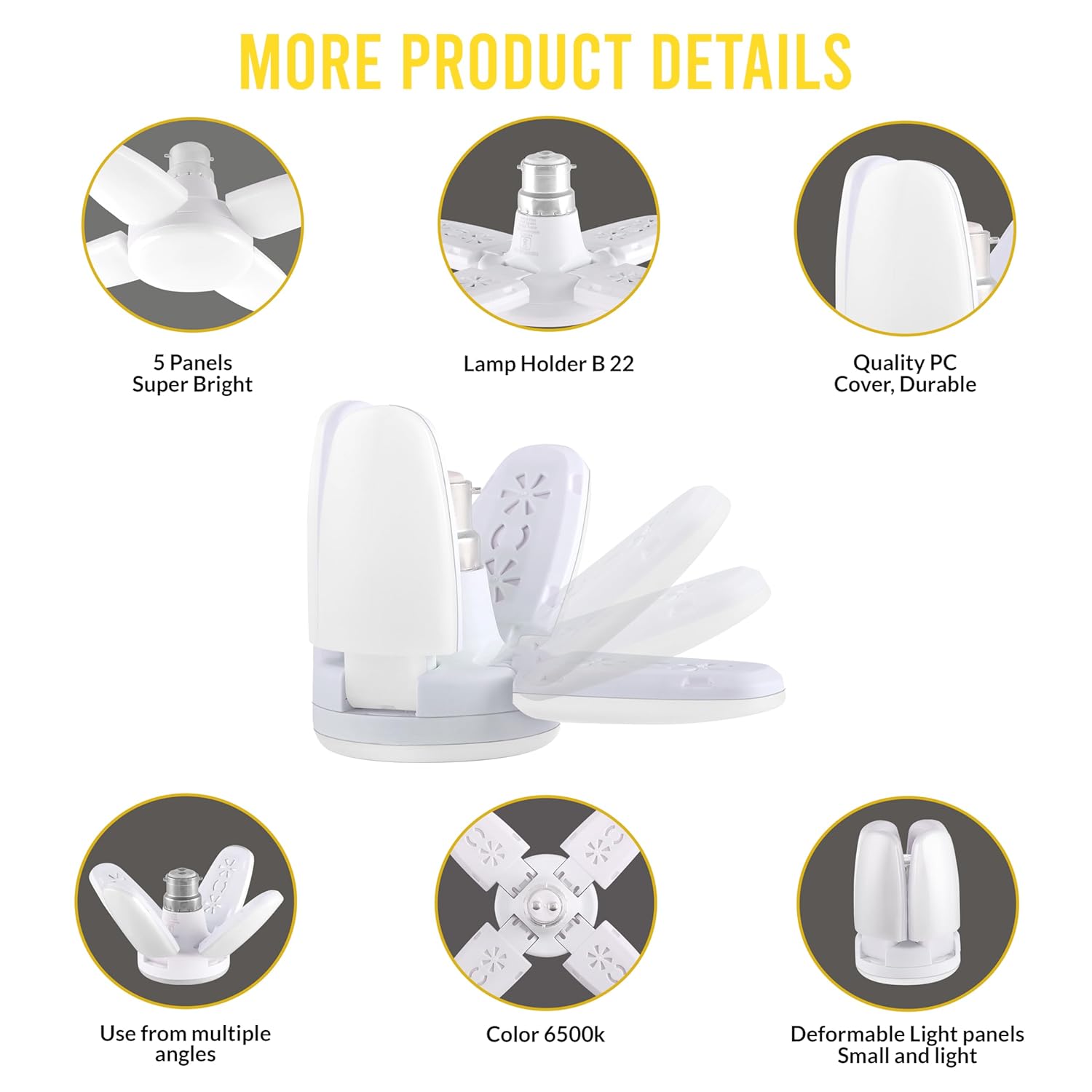 15W Fan Shape Led Bulb Upto 855% Energy Saving Ceiling Bulb Lights