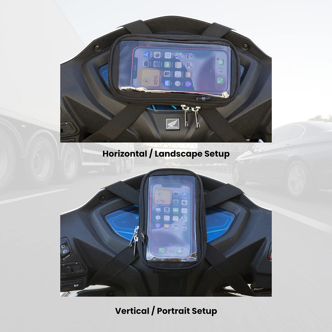 RideMate™ Bike & Scooty Mobile Holder – Waterproof Pouch with Anti-Shake Grip for GPS & Maps