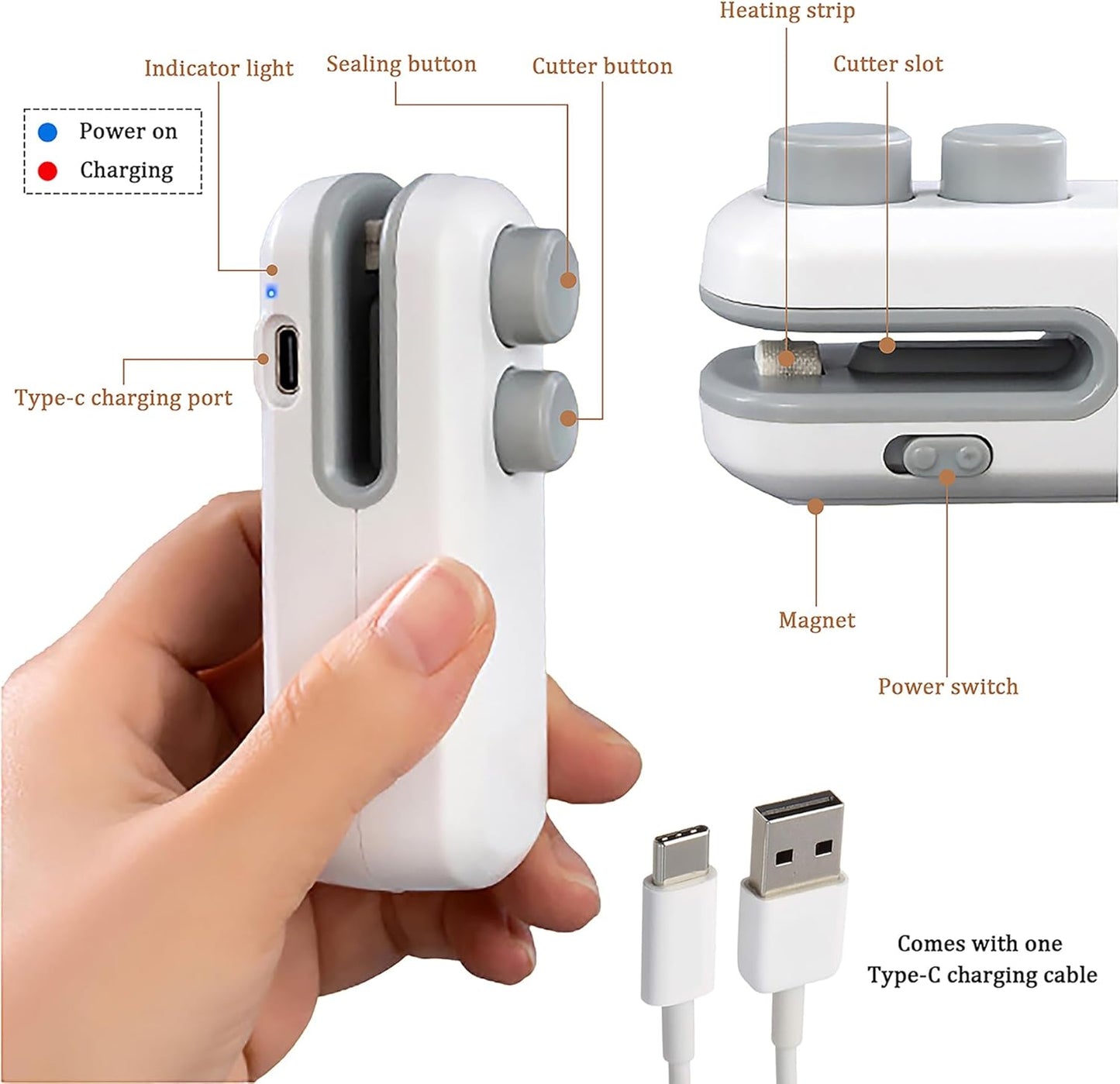 Rechargeable Mini Sealing Machine Heat Vacuum Sealer