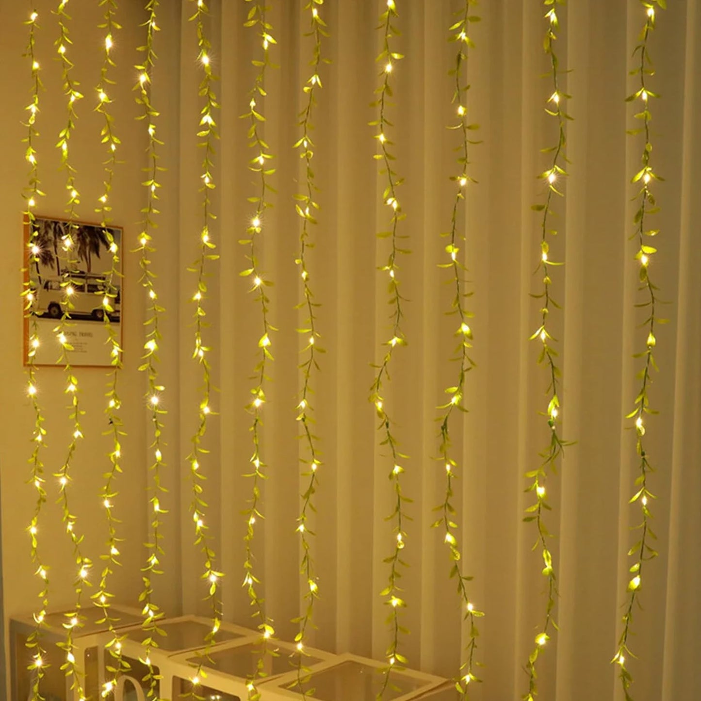 200 LED Leaf Vine Curtain Lights