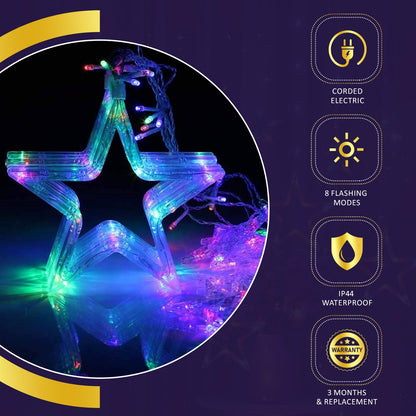 Festive Fantasy 25m Multicolored Star Curtain