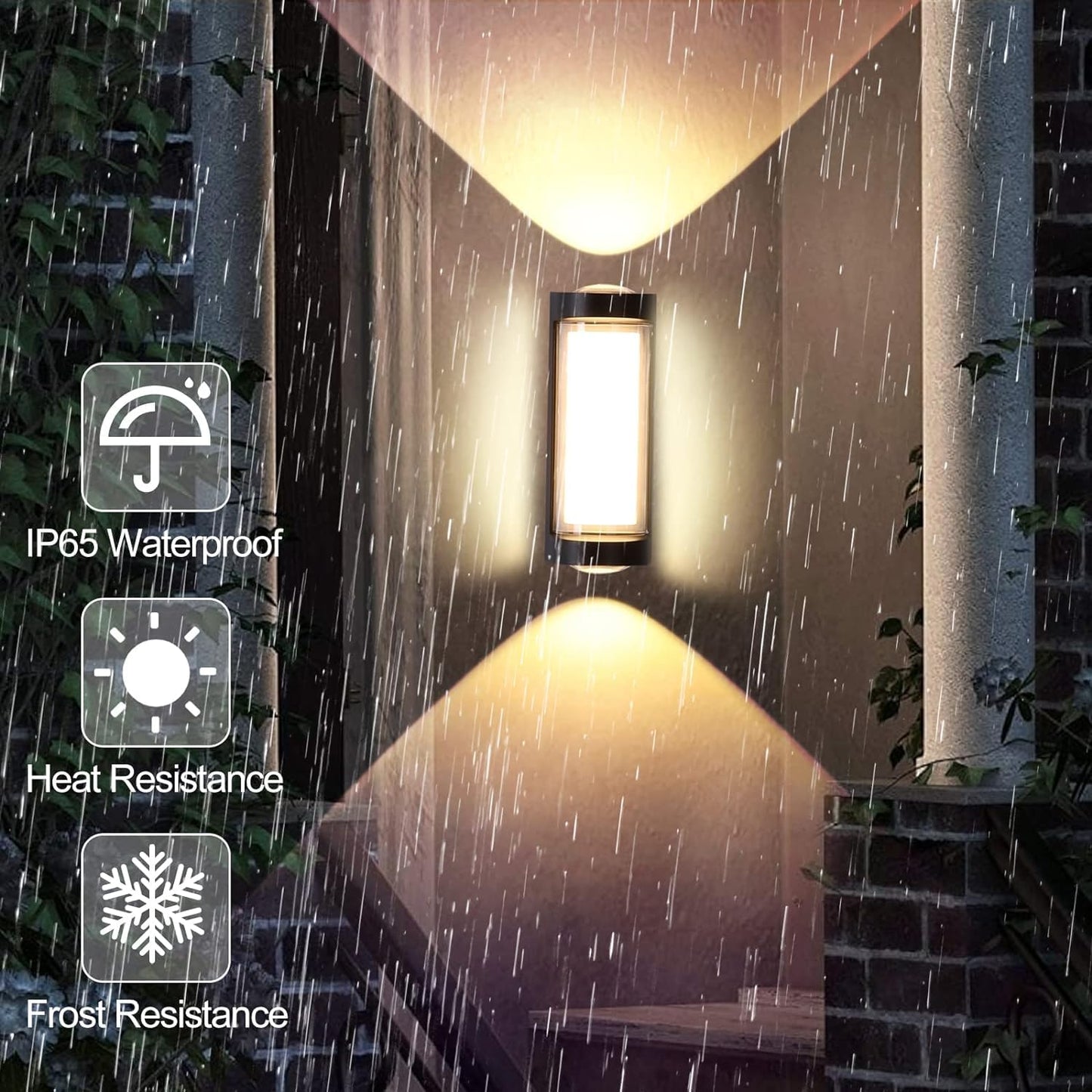 4W Matt Black LED Wall Light – Warm White