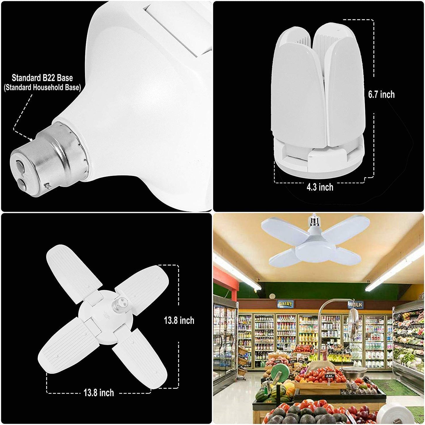 15W Fan Shape Led Bulb Upto 855% Energy Saving Ceiling Bulb Lights