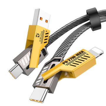 4 in 1 Charging Cable Fast Charging 65W, USB C Cable 4-in-1 USB Multi Charging Cable| Supporting Thunderbolt Port,Type C Lightning,Type A For All iPhones & Laptop