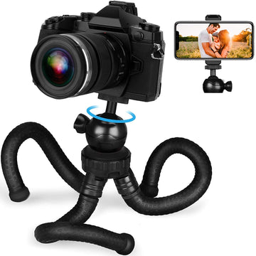 360° Rotatable Ball Head Flexible Spider Tripod Stand with Mobile Attachment for DSLR, Action Cameras & Smartphone