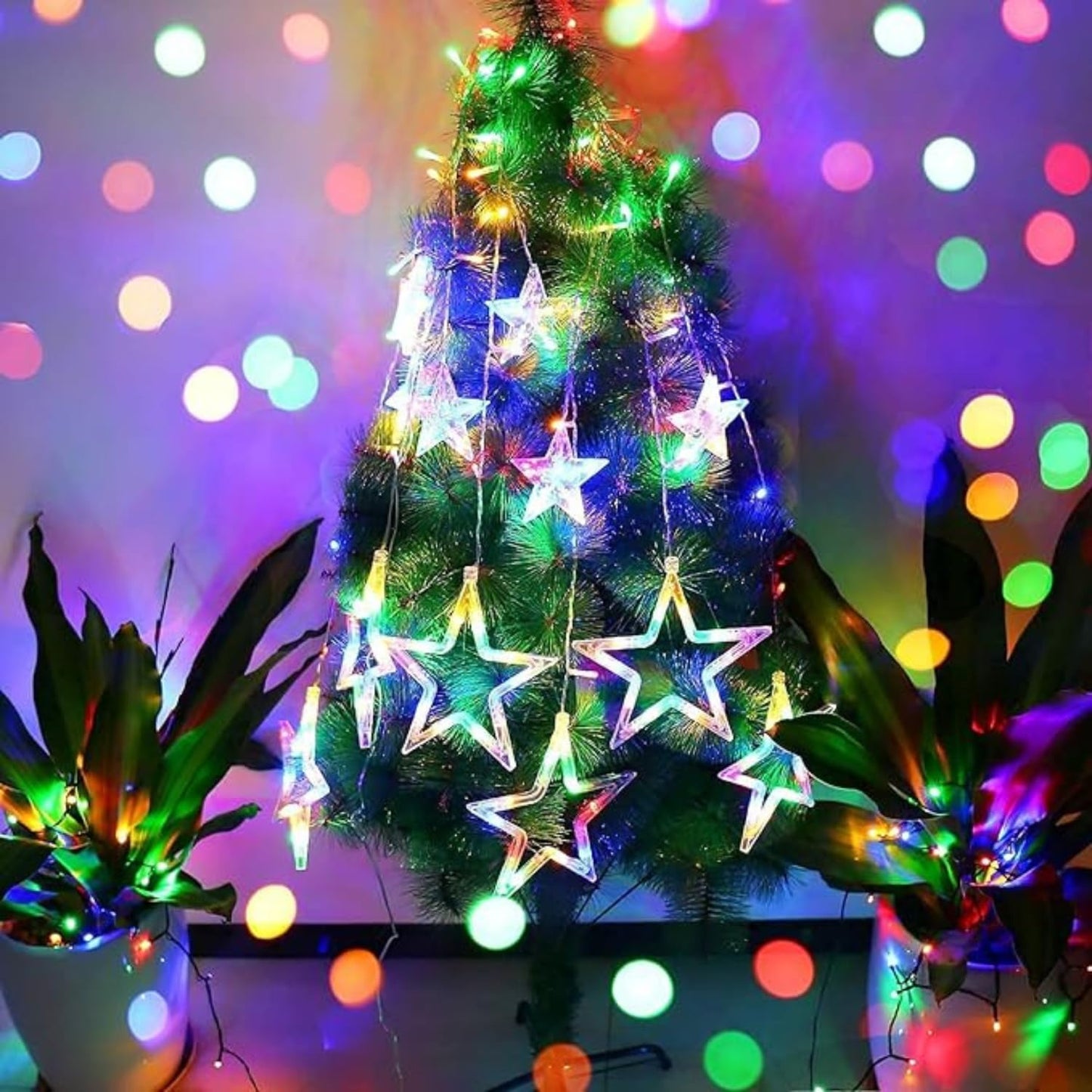 Festive Fantasy 25m Multicolored Star Curtain