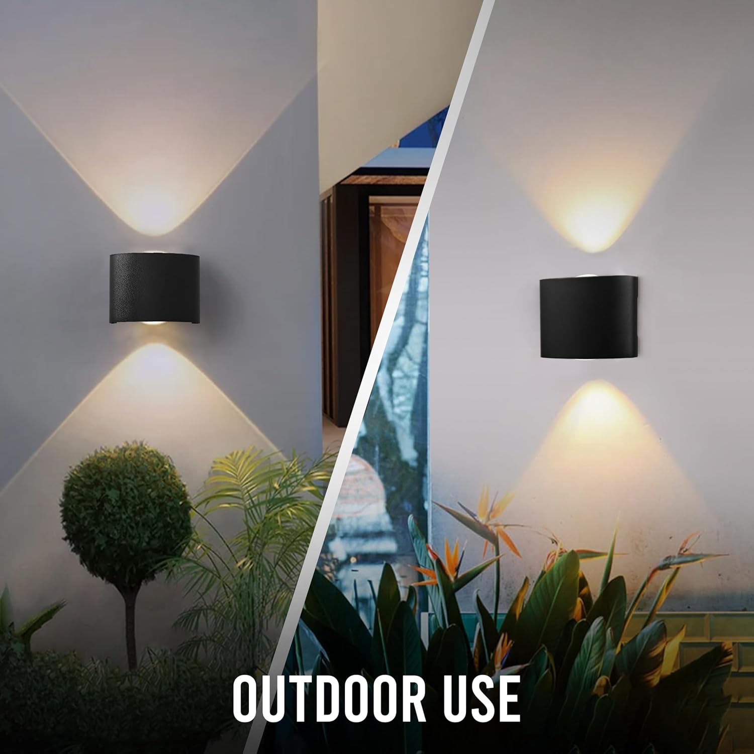 Gesto 2W Waterproof Led Wall Light for Home Decoration – Up Down 2-Way LED Wall Lamp | IP65 Outdoor Fancy Wall Lights for Balcony,Gate,Elevation,Garden,Patio | Decorative Wall Mount Light -Pack of 1