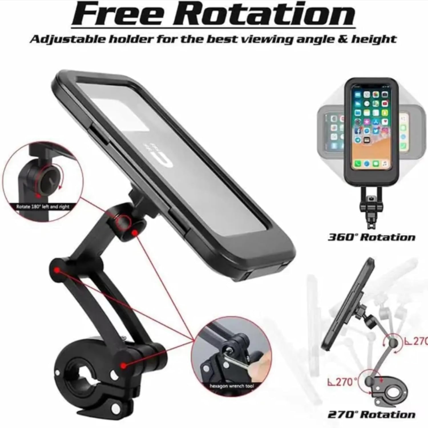 MotoGrip Max Waterproof Shock Absorbing Phone Holder