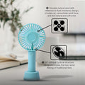 One94Store Mini Portable Hand Fan, Usb Fan Portable High Speed Built-in Rechargeable Battery Operated Summer Cooling Table Fan with Stand For Home Office Indoor Outdoor Travel (Assorted Color)