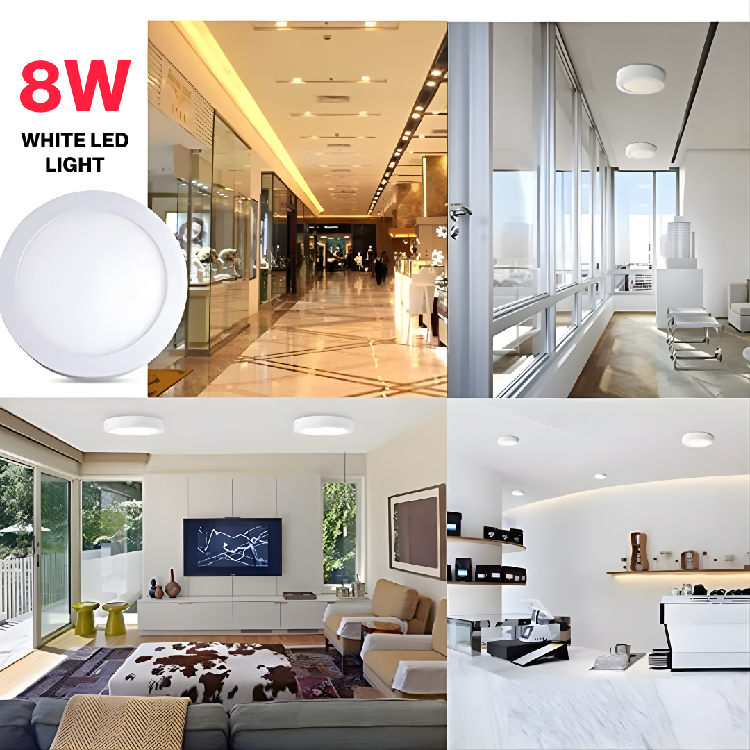 8W Surface LED Light – Warm White & White