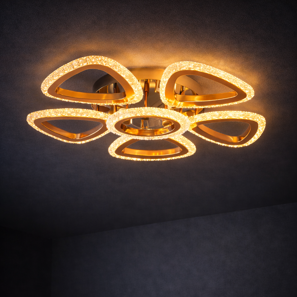 Triangular Petal LED Jhumar – 500mm (20 Inch)