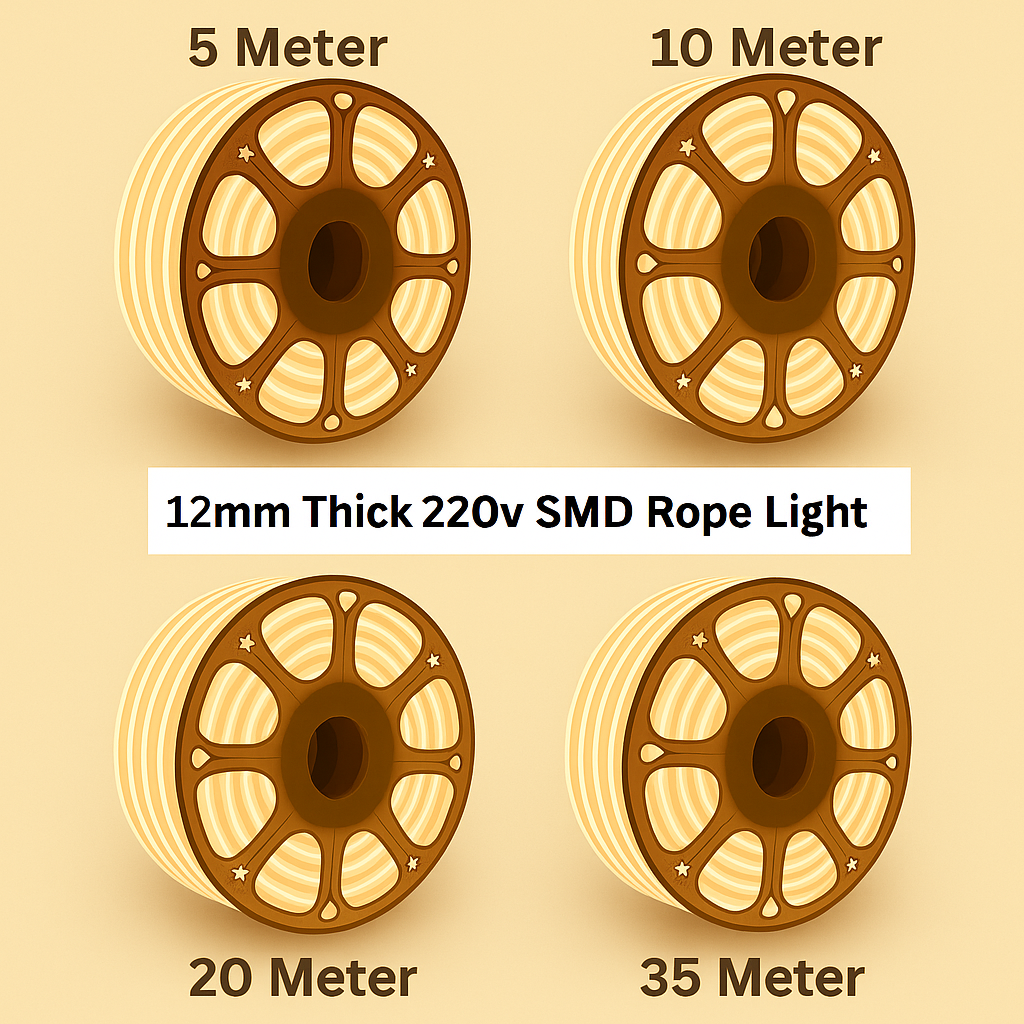 12MM THICK 220V SMD Warm Neon Rope Light