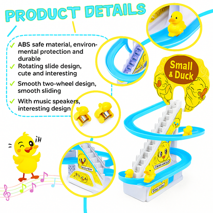 Cute Duck Climbing Stairs Toy with Lights & Music